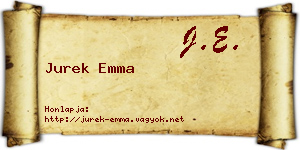 Jurek Emma névjegykártya